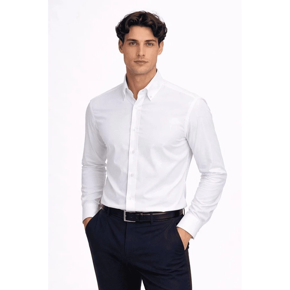 Camisa Boss De Ajuste Regular Numa Mistura De Jersey De Algodão Estruturado