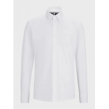 Camisa Boss De Ajuste Regular Numa Mistura De Jersey De Algodão Estruturado
