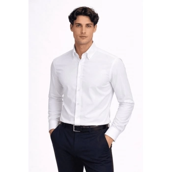 Camisa Boss De Ajuste Regular Numa Mistura De Jersey De Algodão Estruturado