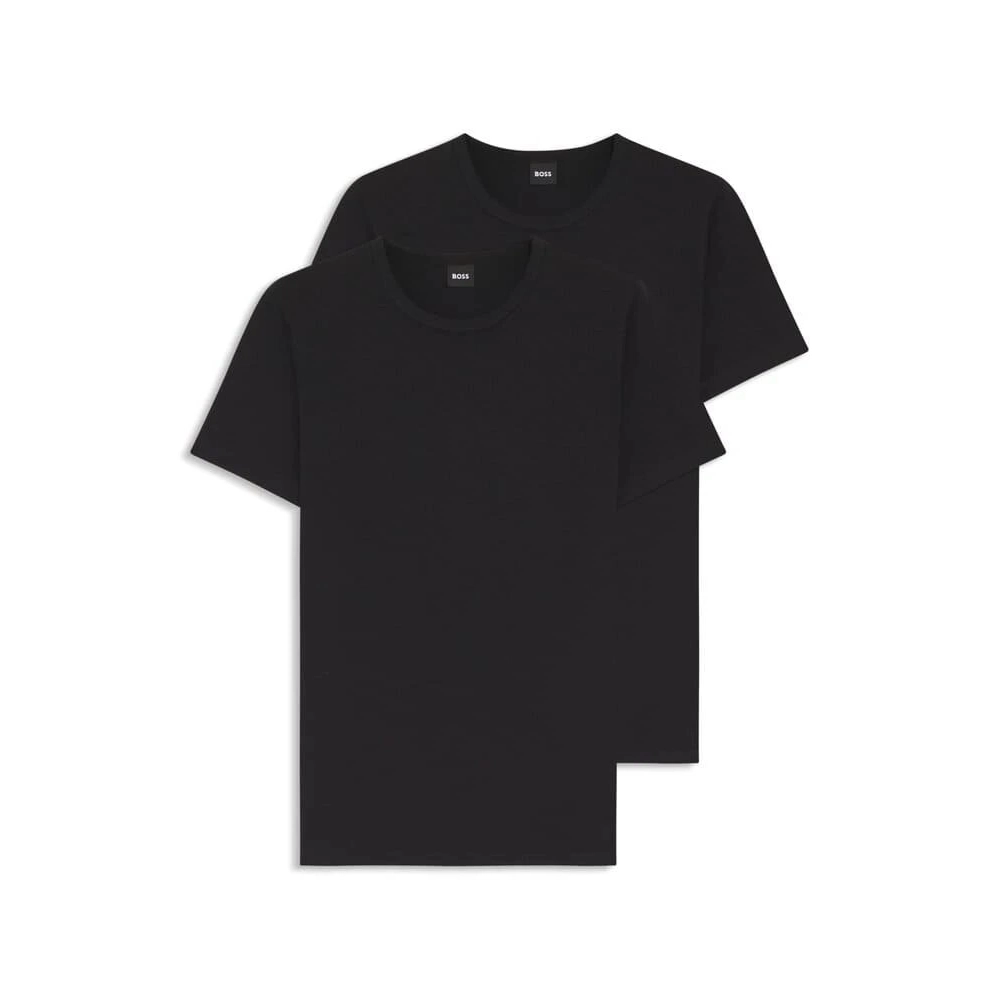 Pack De 2 Camisetas Boss Com Logo Bordado Em Algodão