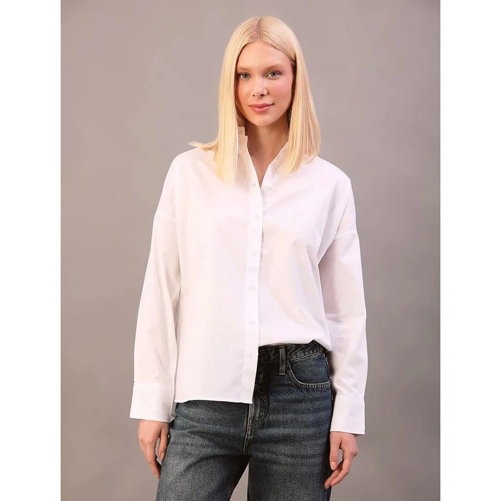 CAMISA MANGA LONGA EM TRICOLINE COM BORD